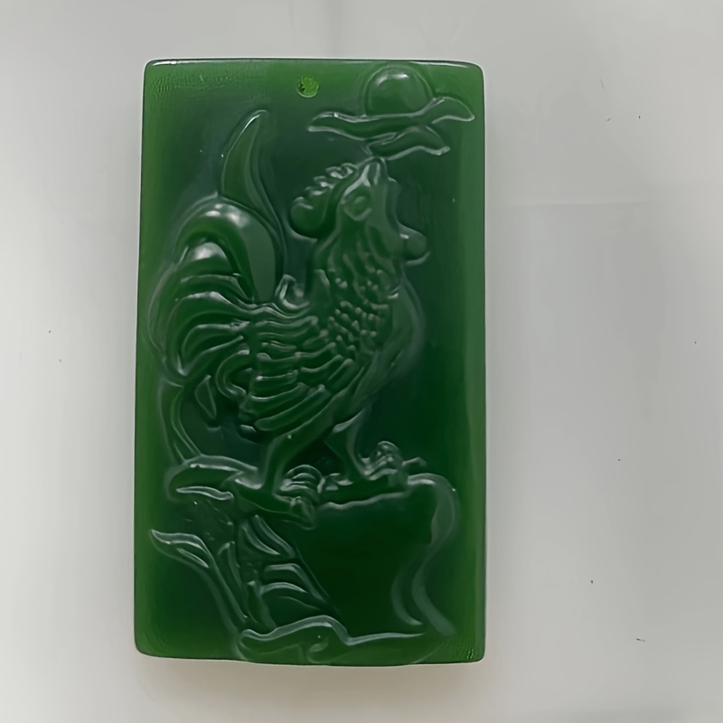 Zodiac Chicken Pendant Necklace, Spinach Green Design