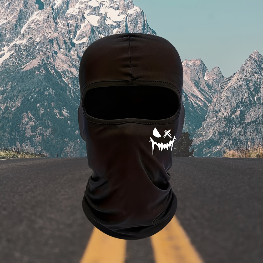 TEMU Smile Face Print Masker - Thema Balaclava Hoed voor Mannen en Vrouwen. Sportieve Nekwarmer voor Mannen en Vrouwen, Volledige Hoofdbedekking