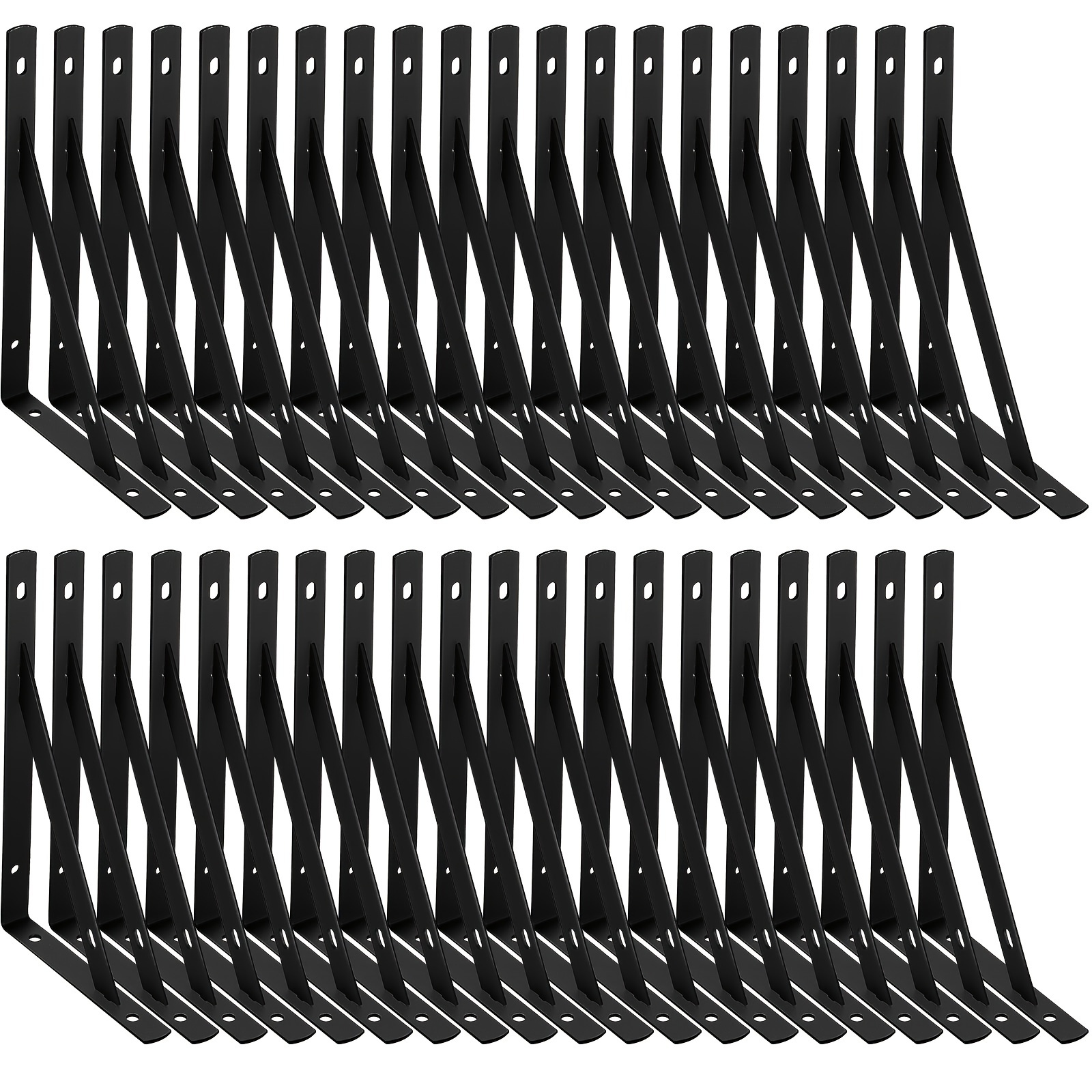 TEMU Bulk Pack Of 40 Sturdy Metal Shelf Brackets Designed For Wall Mounting, Featuring 90-degree L Shapes, Ideal For Supporting Floating Shelves In