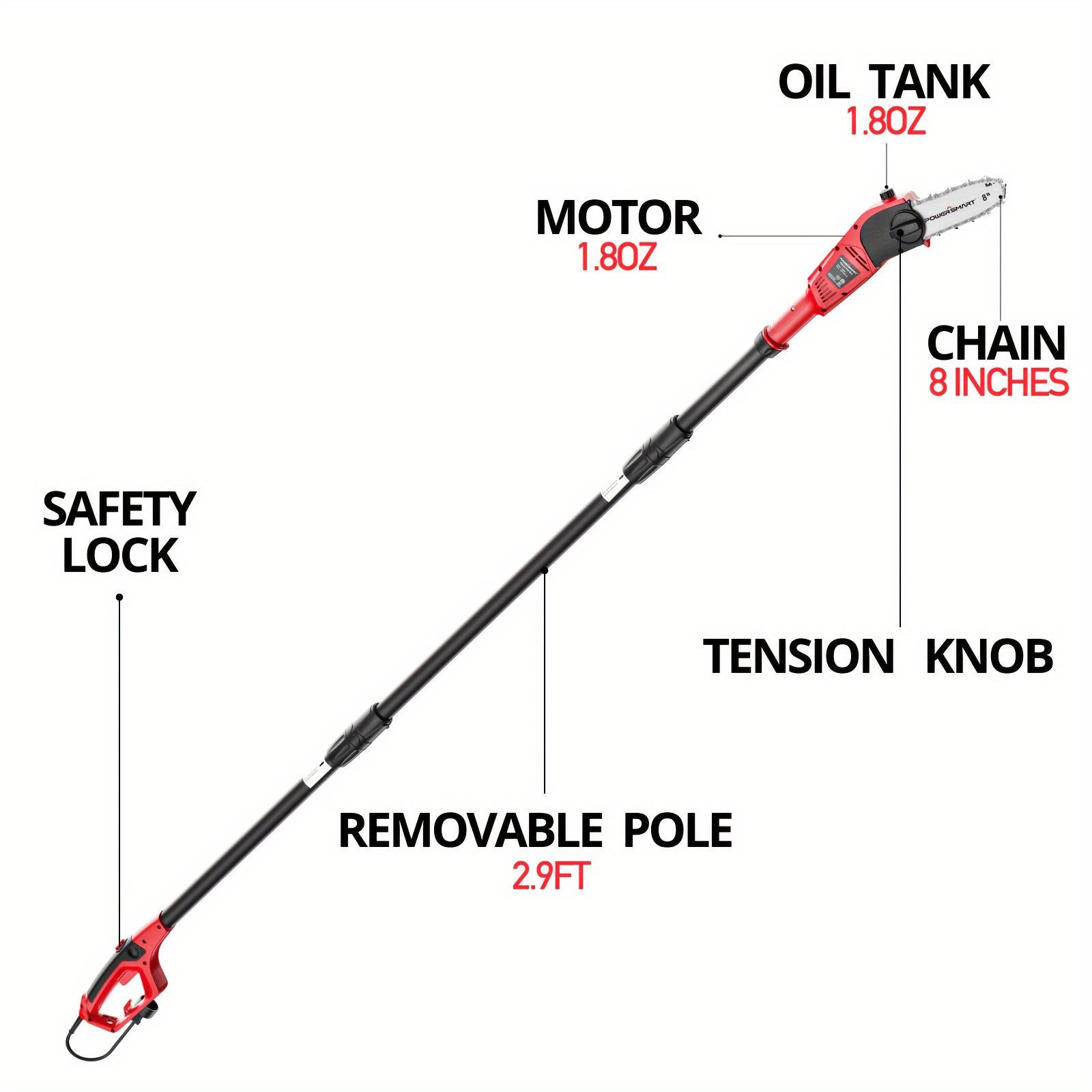 Power Chain Saws Electric Pole Saw 20v/6.0amp Tree Trimmer - Temu