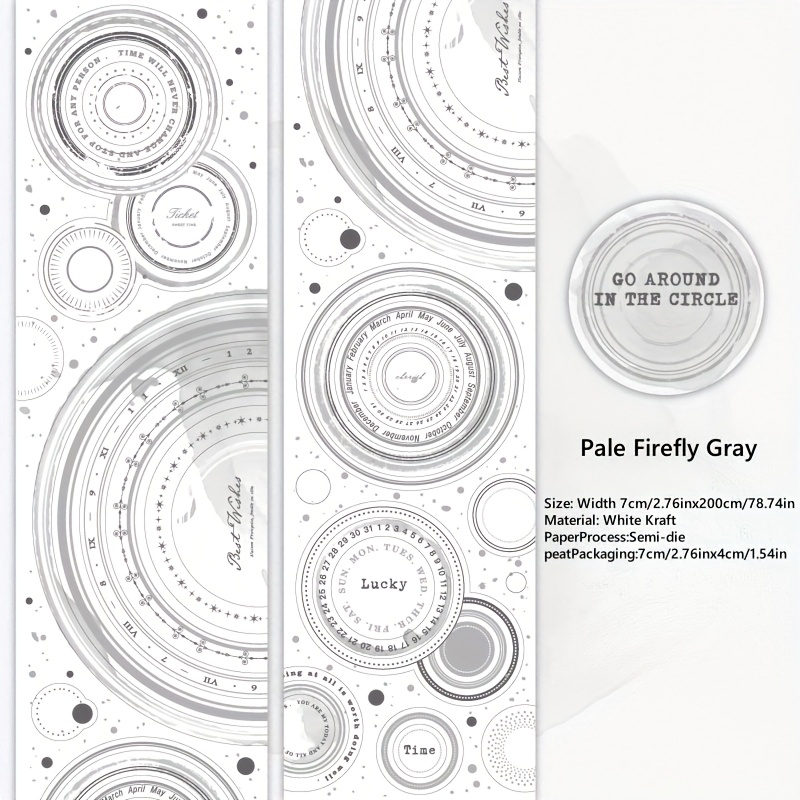 TEMU 6Style 1 Rolle/Packung Große Größe Sterntape Maschentape DIY Handbuch Fotoeinfassung Becher Tagebuch Tagebuchbedarf