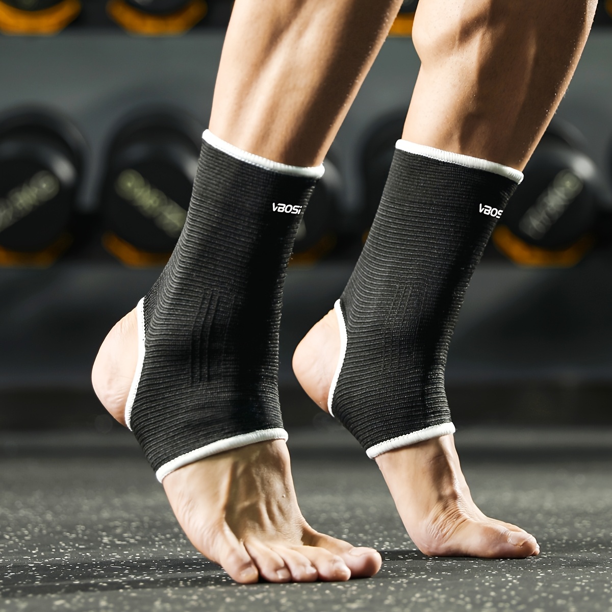 [Elastic Ankle Support] 2pcs Unisex Elastic Ankle Support Sleeves | 1 Pair for Running Basketball Cycling Gym Training, One Size