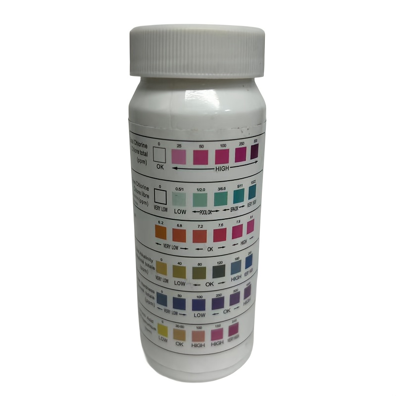 50pcs, 6-position Spa Test Strips, 6-position Swimming Pool Water Test Strips, Used For Ph Value, , Bromine, Alkalinity, Cyanoacrylate Hardness, For Garden Swimming Pool Cleaning