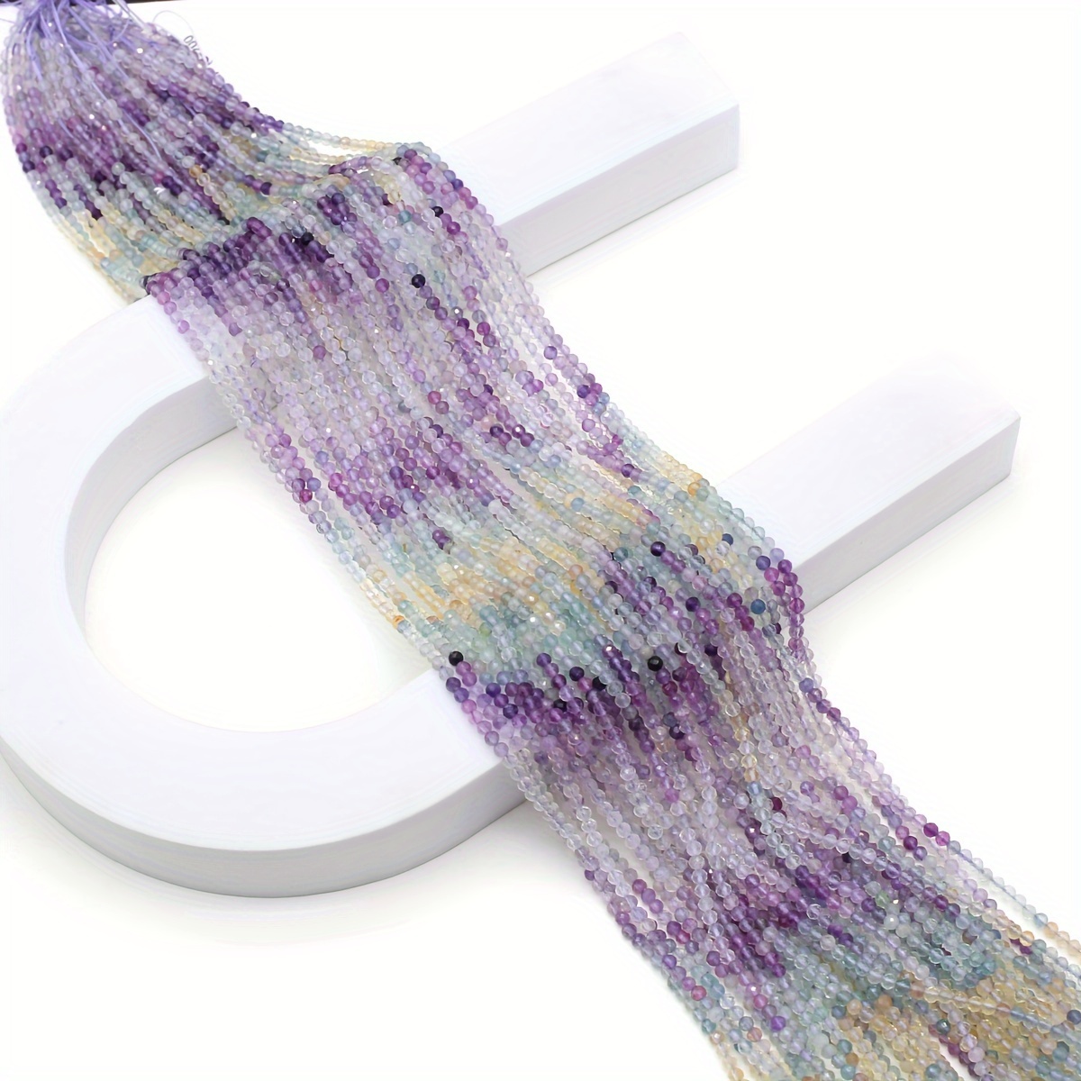 

A String 38cm Natural Multicolored Fluorite For And Clothing .