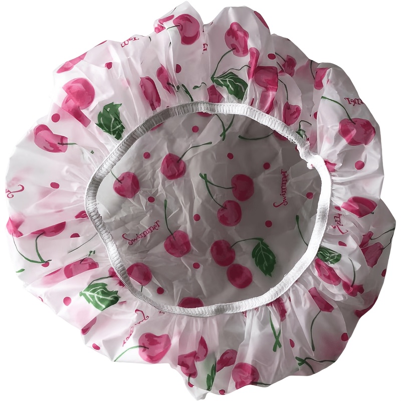 TEMU A Print Shower Cap- Unisex, No-rinse Care Cap, Cute Design Suitable For Bathing And Showering, Fits , Bath Accessory, Women's Shower Cap, Men's