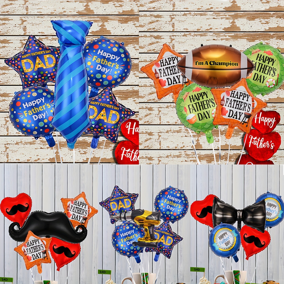 

5-piece Father's Day Celebration Balloon Set - Includes Bowtie & Beard Designs, Self-sealing Aluminum Foil, Perfect For Parties & Home Decor Transform Your Space Into A Dad-approved Zone