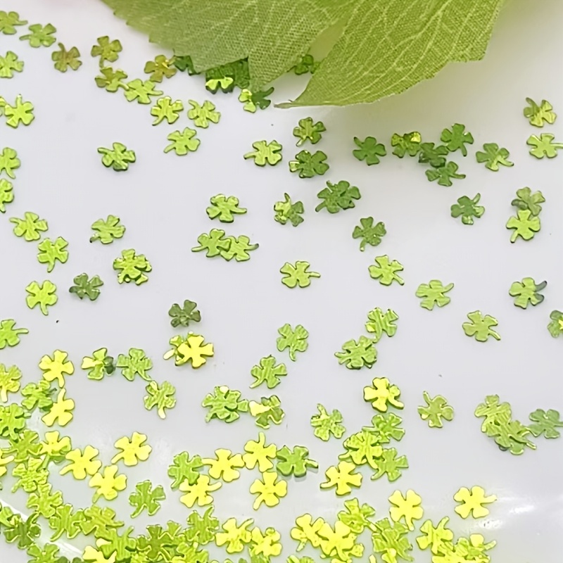 

15g Mini Clover Sequins, Clover Sequins For Home Party Diy Decoration, Greeting Card Embellishment Sequins.