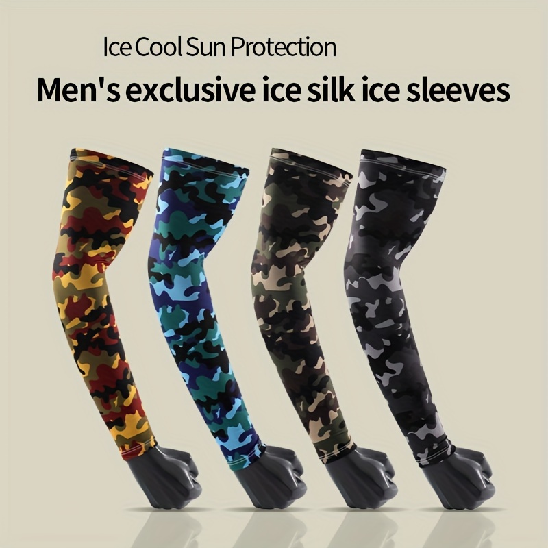 

1 Pair Of Camouflage Ice Sleeves, Summer Outdoor Fishing, Driving, Cycling, And Sports Arm Guard, Sunscreen, Uv Protection, Breathable Viscose For Camping
