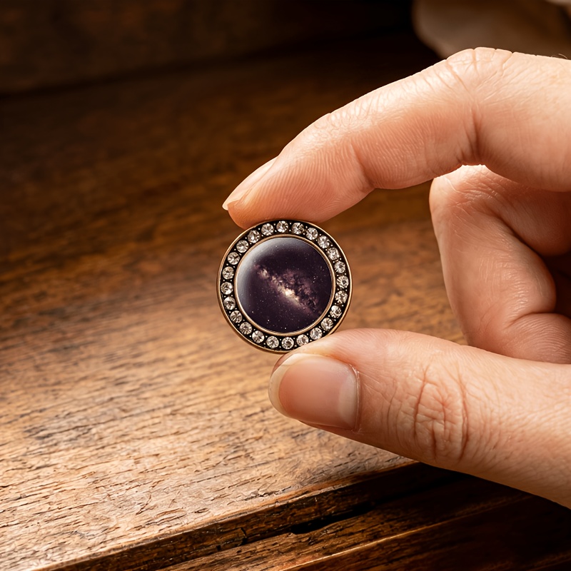 2pcs Starry Sky Glass-Inlaid Stud Earrings
