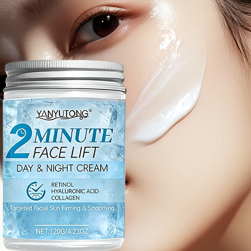 TEMU [newly Upgraded Version] 2-minute Facial Lifting Day And Night Cream, Containing Hyaluronic Acid, Collagen, -100g Quick Moisturizing Cream,