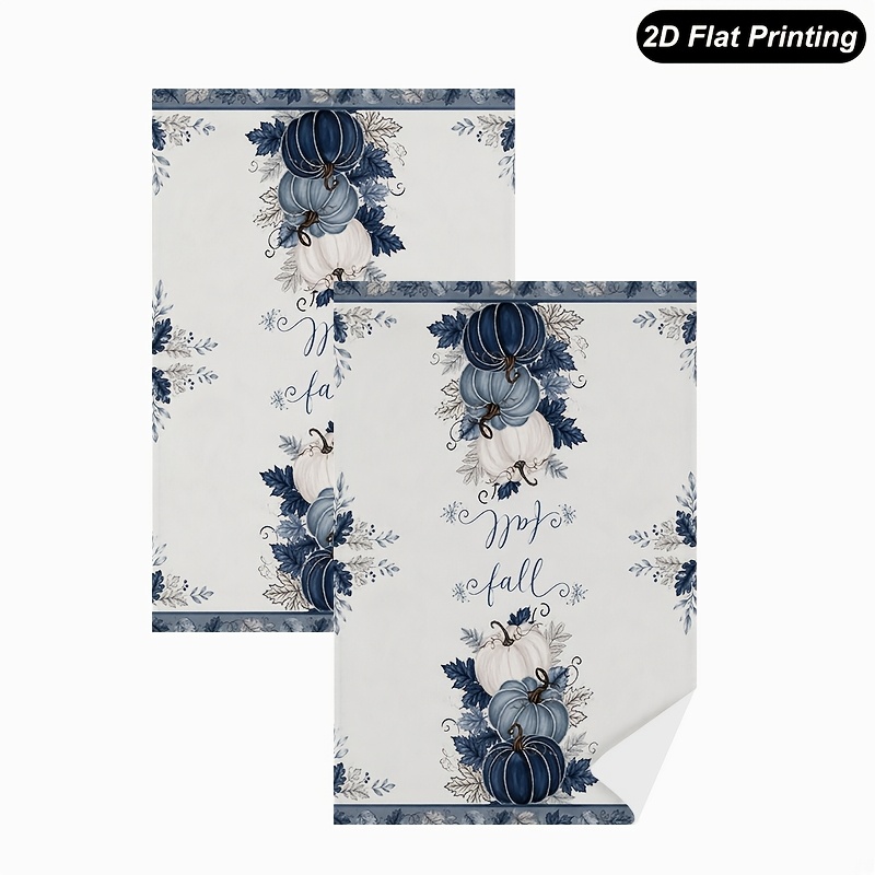 TEMU 2pcs Autumn Kitchen Dish Towels Dark Hand Towels For Drying, Baking, Cooking, Thanksgiving Party, Farmhouse Home Decoration, 16x24 Inches