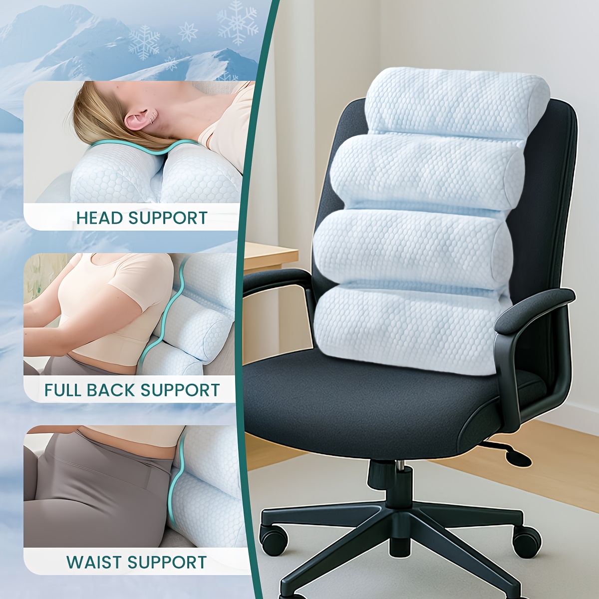 adjustable cooling lumbar support pillow for office chair car seat breathable 100 polyester machine washable with polka   promotes better posture lower back Product details 4