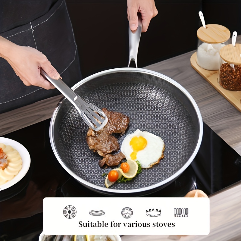 versatile stainless steel   non stick dishwasher safe for perfect eggs steak veggies ideal for   bbqs picnics flat bottom kitchen cooking utensils breakfast details 1