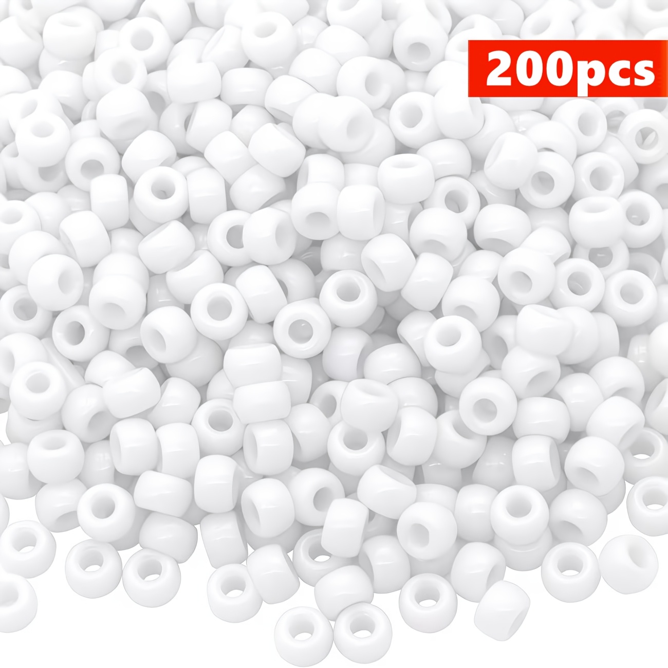 TEMU Lot de 200 perles QYWCTZ à gros trou pour - 6*9mm multicolores, adaptées pour la fabrication de , bracelets et , perles à gros trou pour la