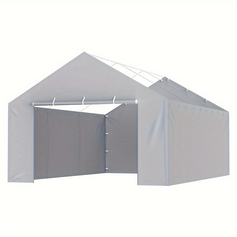 

Heavy-duty 13x20ft Carport Cover - & Uv , With Ball , Grey (top And Frame Not Included)