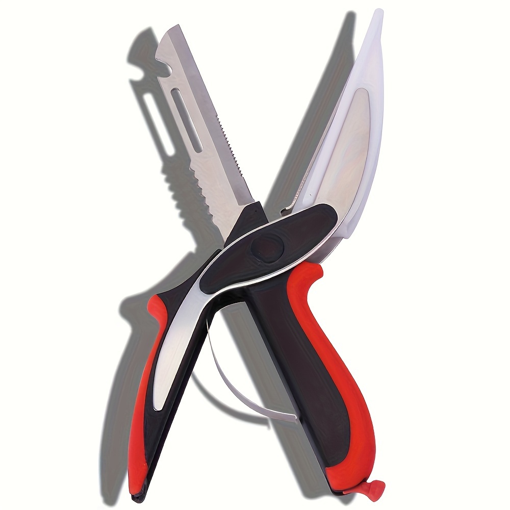 1pc vegetable scissors food cutter   meat scissors kitchen shears quick vegetable slicer with cutting board knife kitchen must haves chopping scissors for kitchen Product details 4