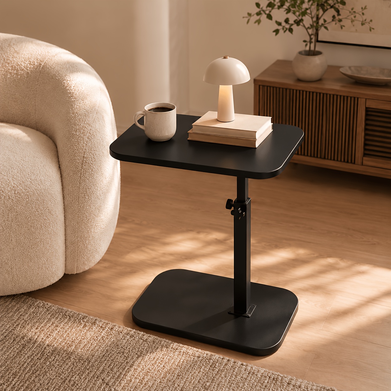 TEMU Adjustable Folding Side Table, Portable Laptop Table, 360° Rotating And Height-adjustable, Sofa/coffee/bedside Desk, Laptop Stand, Durable, For