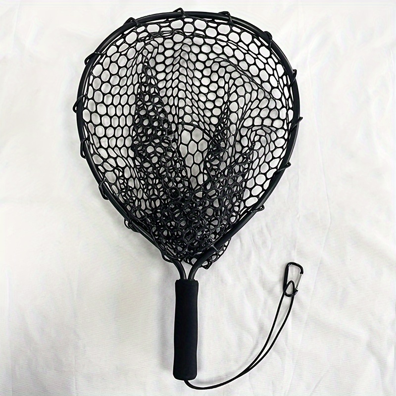 Aluminum Alloy Lure Landing Net, Small And Convenient To Carry, Sturdy And Durable, Silicone Mesh, Aluminum Alloy Net Ring, Eva Material Comfortable Grip, Total Length 50cm/19.69in