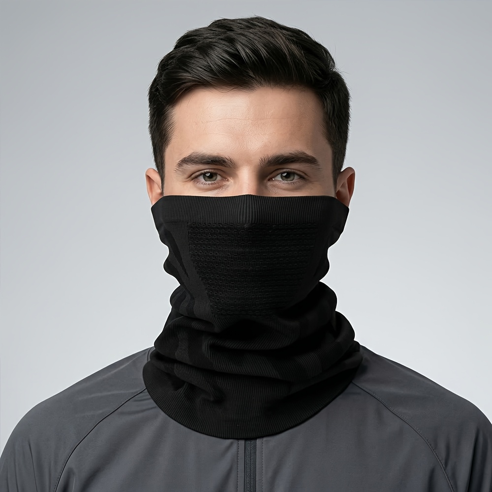 Image of Men's Outdoor Sports Ski Mask Winter Warm Scarf Neck Cover Half Face Mask For Cycling Motorcycle Fishing Running Riding Mask Elastic Breathable Multi-functional Mask Scarf