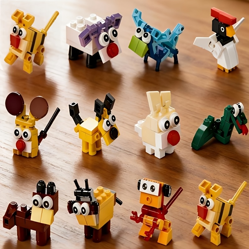 12-in-1 Set Building Block Puzzle Toy, 12 Chinese Zodiac Interlocking Assembly Game, Suitable For Gatherings And Holiday Gifts