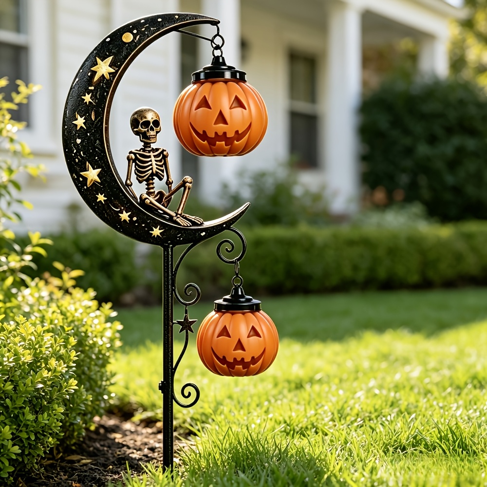 TEMU 1pc Premium Halloween Garden Stake (black Cat,, Witch)-outdoor Silhouette Decoration Featuring A Moon-themed Design; For Decorative Use Only