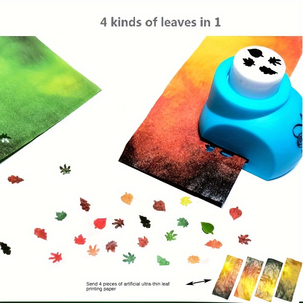 Image of 1set Of Diy Leaf Makers For Model Scenes, For Planner Scene Decoration, And Personal Planning, Send 4pcs Of Artificial Ultra-thin Leaf Printing Paper