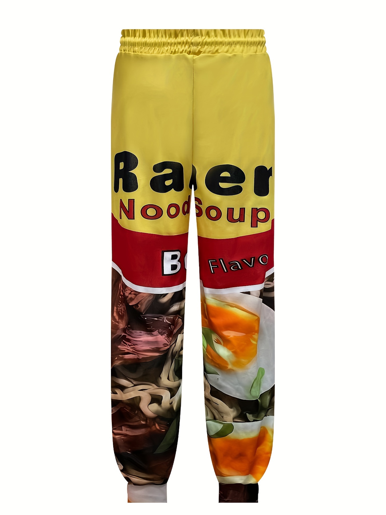 Funny Noodles Ramen Print Drawstring Sweatpants Loose Fit - Temu