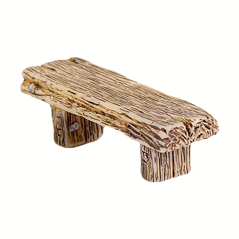 Image of 1pc Miniature Resin Bench Stools Mini Chair Model Crafts Fairy Garden Ornaments Kit Additions Micro Landscape, Decoration Prop Decor Gift