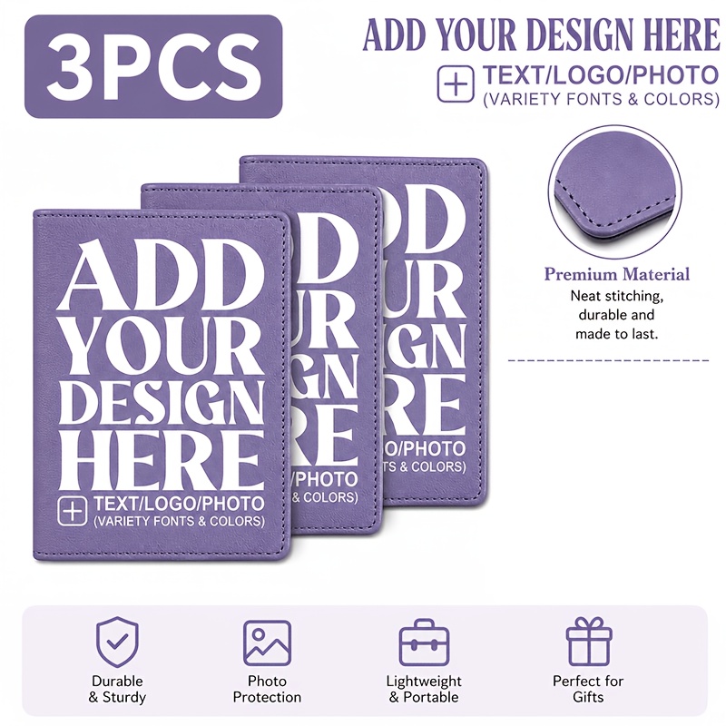 TEMU 3pcs Custom Passport Holder Set, , With Personalized Color Printing Photos—travel Organizer Wallet, Men' And Women' Passport Wallets, Christmas
