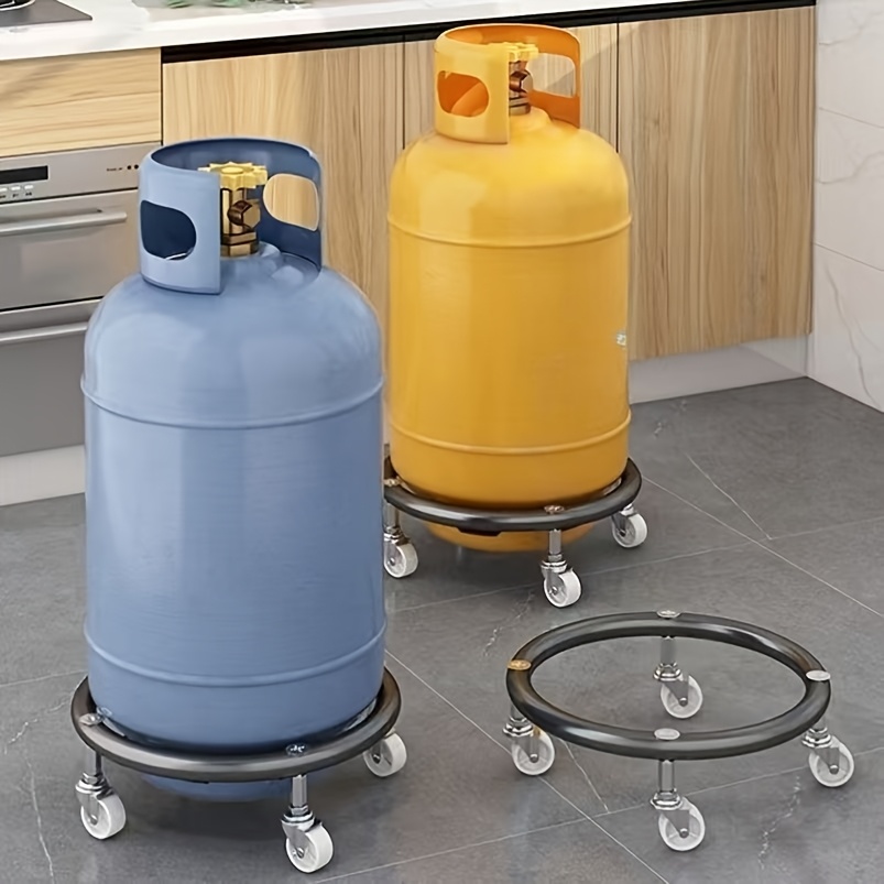 1pc portable gas cylinder cart with storage rack features 360 swivel casters for   reinforced and thickened construction built in double layer ball bearings suitable for propane and gas cylinder transport random color