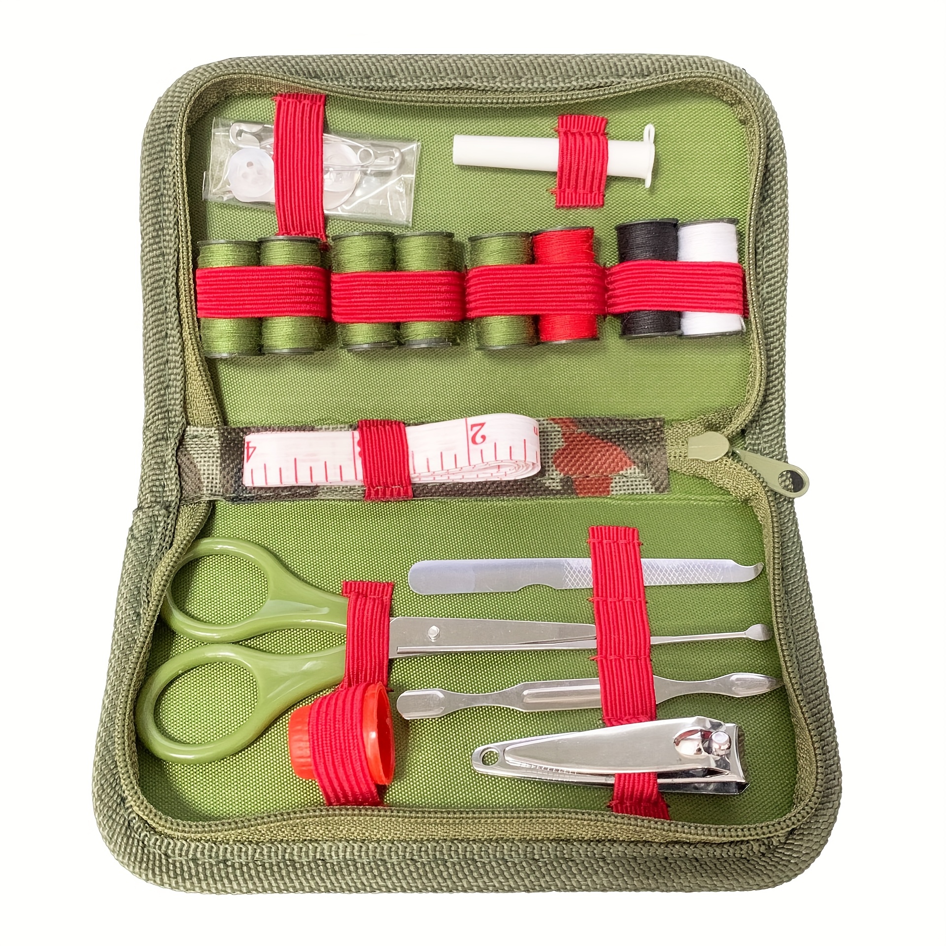 Single Soldier Needle And Thread Box, Portable Sewing Kit, Outdoor Single Soldier Camouflage Needle And Thread Set