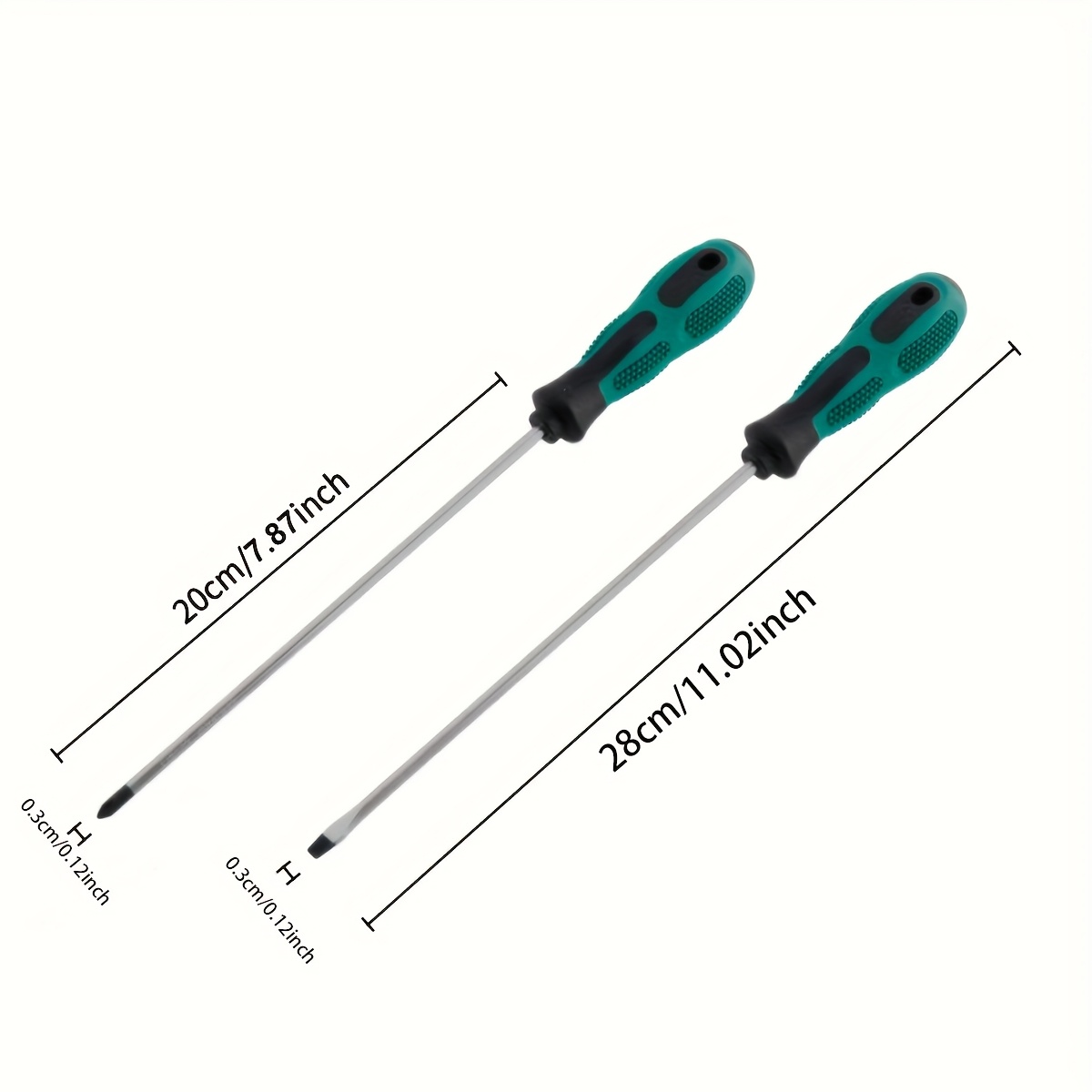 TEMU 1pc/2pcs, Long Phillips And Flathead Screwdrivers, Magnetic Tipped Screwdrivers With Rubber Non-slip Handle, Ultra-long Shaft Suitable For