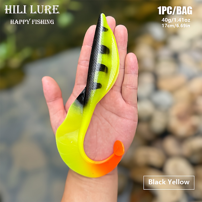 E-shop Schwergewichts-Enormer Schwanz Drache Softbait - 40G/17Cm - mit Drachenknochen Großer Wirbel Schwanz - Rückschlag- und Bauch-Gewölbtes Design,
