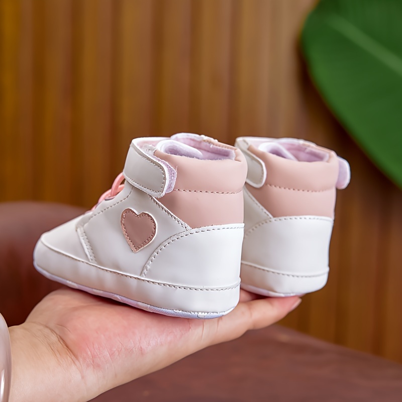 Infant Sports Sneakers, Casual Mid-Top PU Upper with Fabric Inner & Sole, Solid Color, Adjustable Closure, for Daily Wear, Spring/Fall Season, Suitable for Ages 0-1, Indoor Outdoor Sneakers | Midtop Sneakers | Pu Upper Sneakers, Baby Shoes