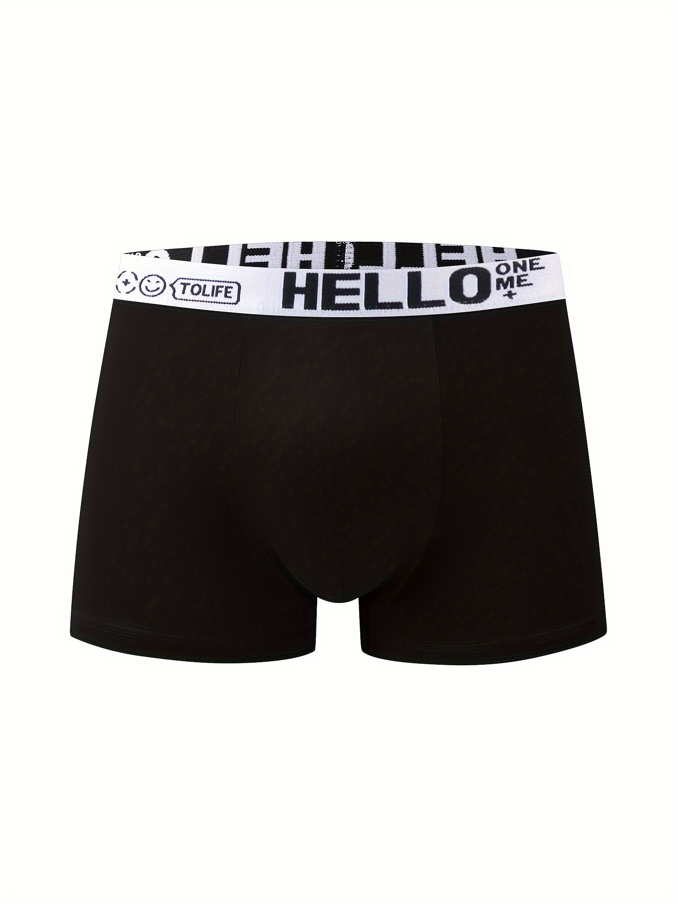 5pcs Men's 'HELLO' Boxer Briefs - Fashionable, Breathable, and Comfortable Sports Trunks with High Stretch, Quick-drying sports briefs, Men's underwear