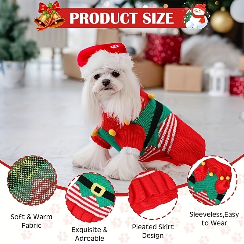 dog christmas sweater cute christmas tree christmas dog Temu