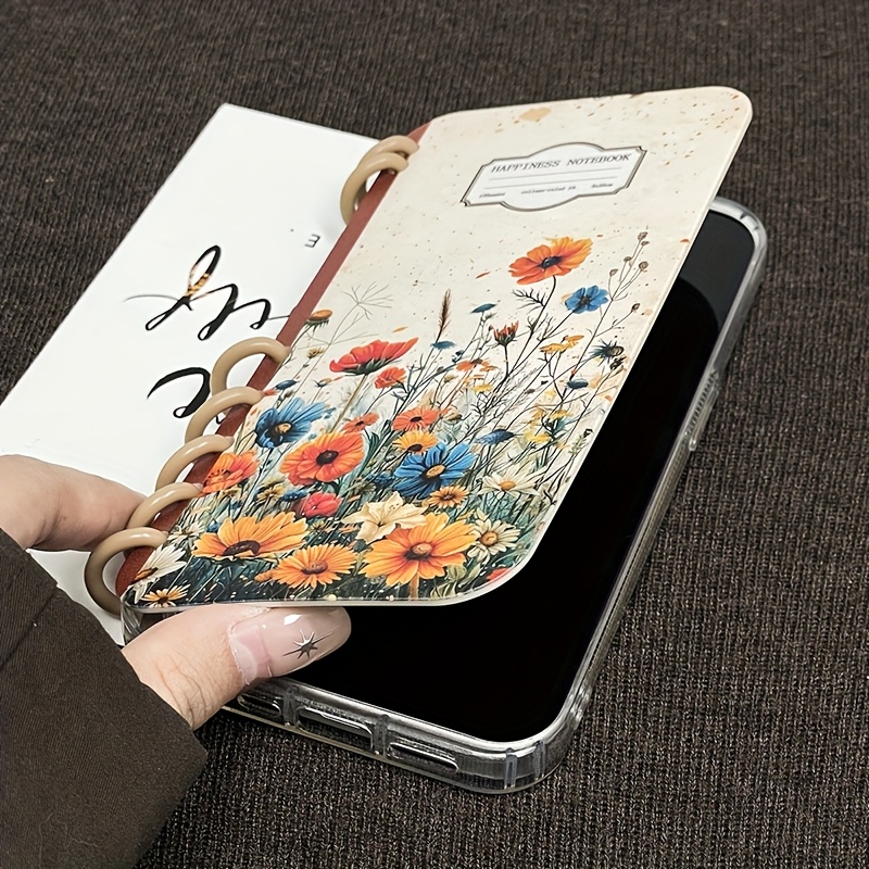 a new tpu material book style phone case a simple floral Temu