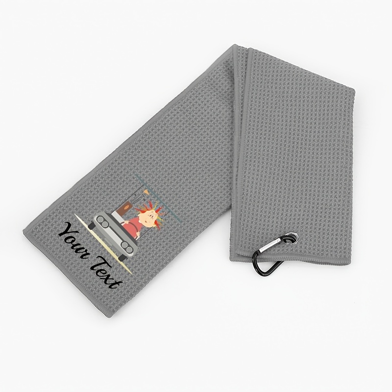 TEMU [Personalización] 1 , Toalla de golf de fibra personalizada, con y , lavable a , adecuada para uso en y práctica, ultraabsorbente de secado