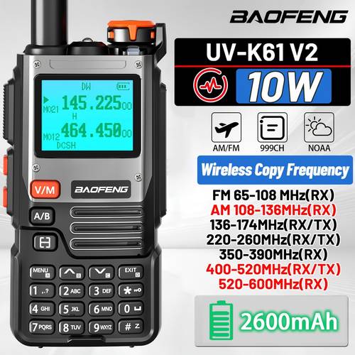 walkie-talkie potencia 10w, largo alcance, multibanda, de inalámbrica, 999ch dtmf, 999 , , carga usb tipo c, radio fm, batería recargable de polímero de litio, emparejamiento automático de con una