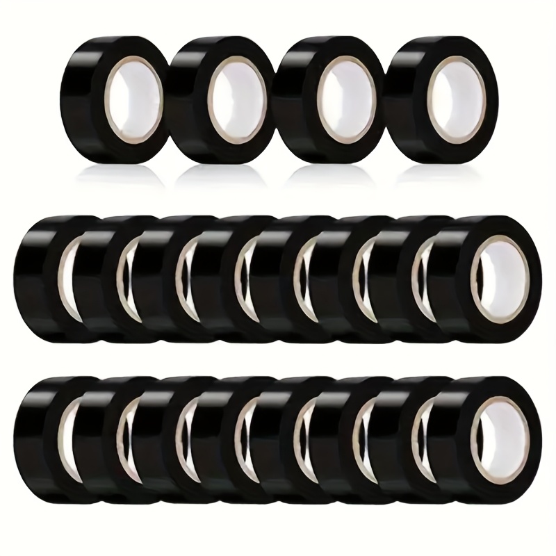 TEMU A Pack Of 20 Rolls Of Black Electrical Tape, Measuring 0.63 Inches By 33 Feet, Designed To High Temperatures And Suitable For Outdoor Use,
