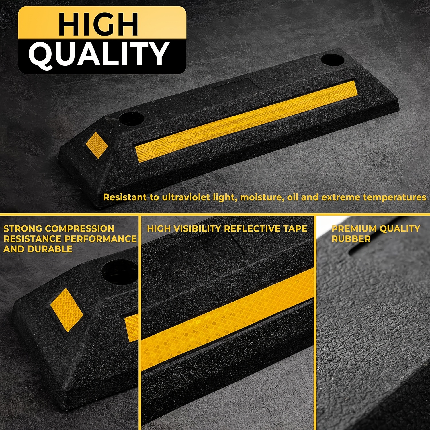 2/4pcs Heavy Duty Rubber Parking Guide