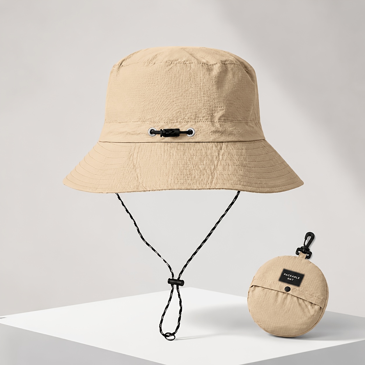 TEMU Sombrero de pescador plegable portátil con bolsa de almacenamiento, y compacto, para viajes al , con clip de mosquetón