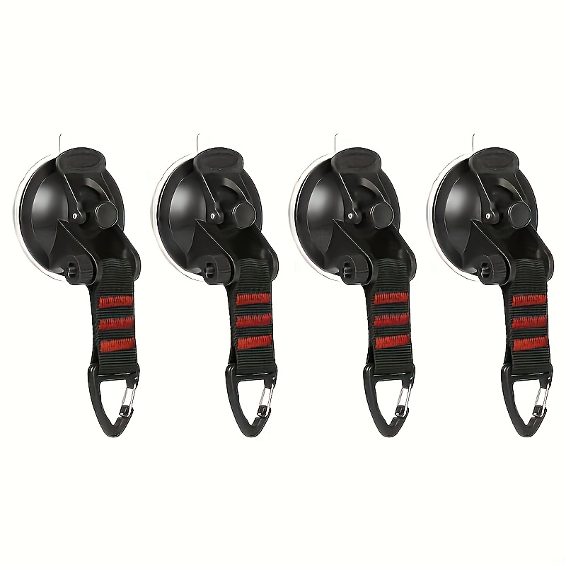 TEMU 4 ventouses puissantes améliorées avec 4 clips et crochets de fixation - pour toile de camping, équipement de , installation sur toit de voiture