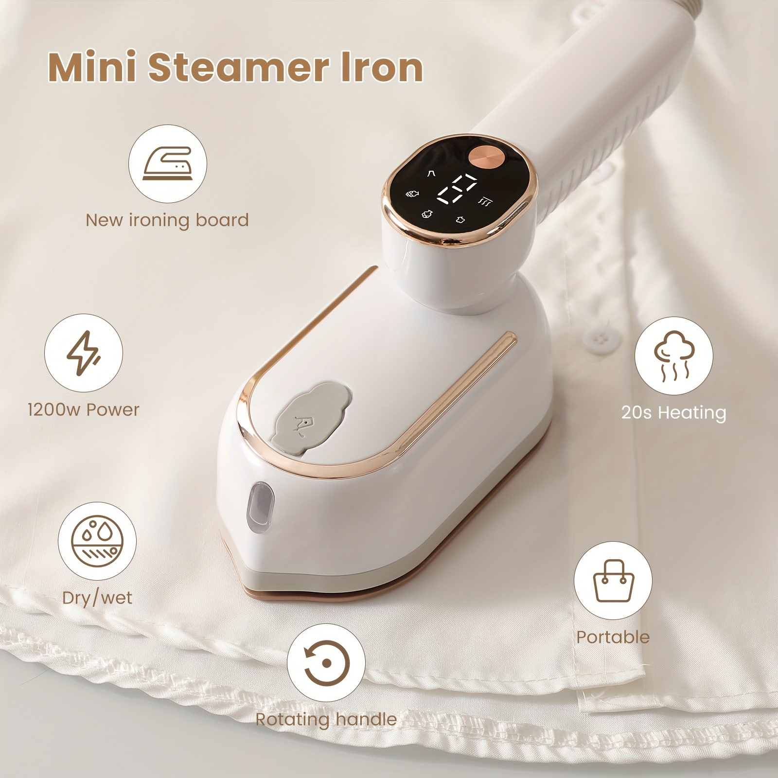 iron for clothes mini portable ironing machine small size power supply 220v 240v ideal for college dorm and home use Product details 3