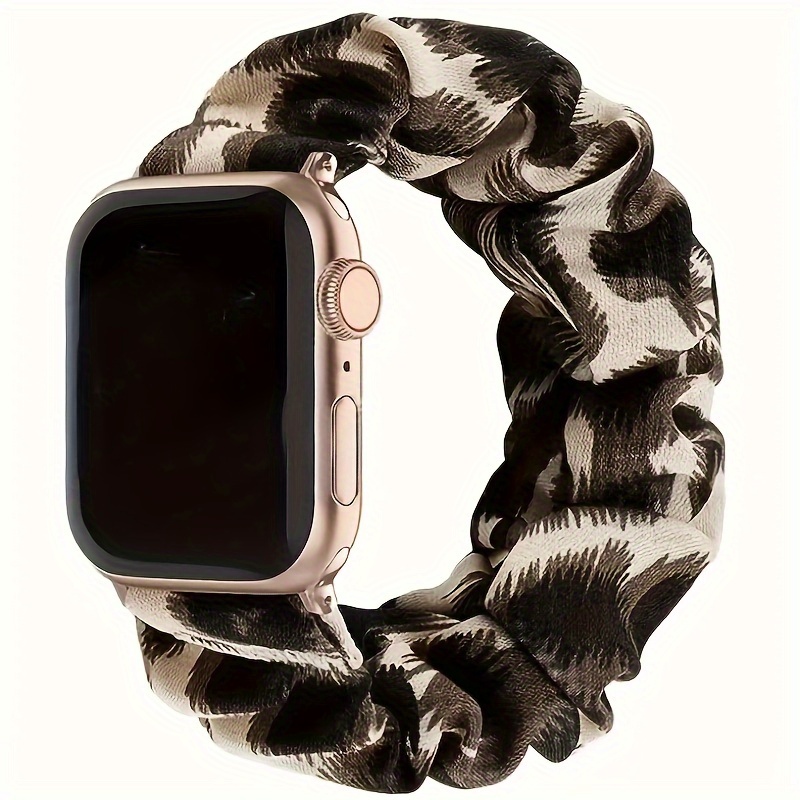 E-shop Einzelnes Haarband kompatibel mit Apple iWatch 49mm 45mm 44mm 42mm 41mm 40mm 38mm, flexibel, schön und großzügig, Armband für Frauen iWatch