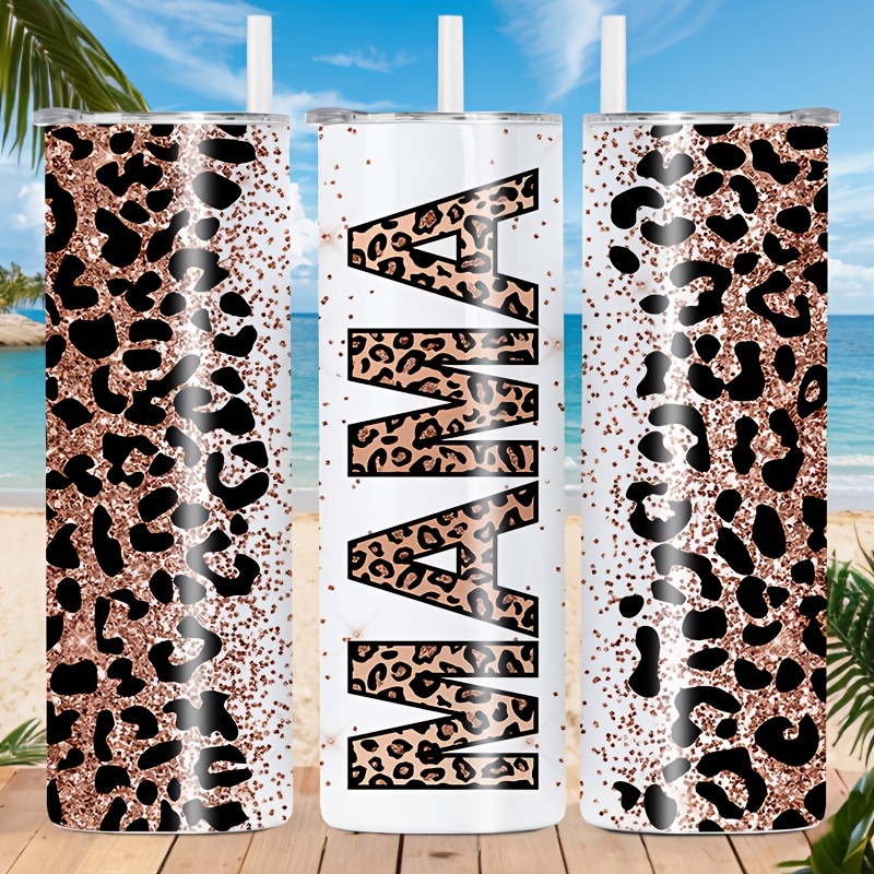 TEMU 1pc 20oz Leopard Print Stainless Steel Tumbler With Lid, Insulated Coffee Cup, Perfect Gift For, Portable For Use