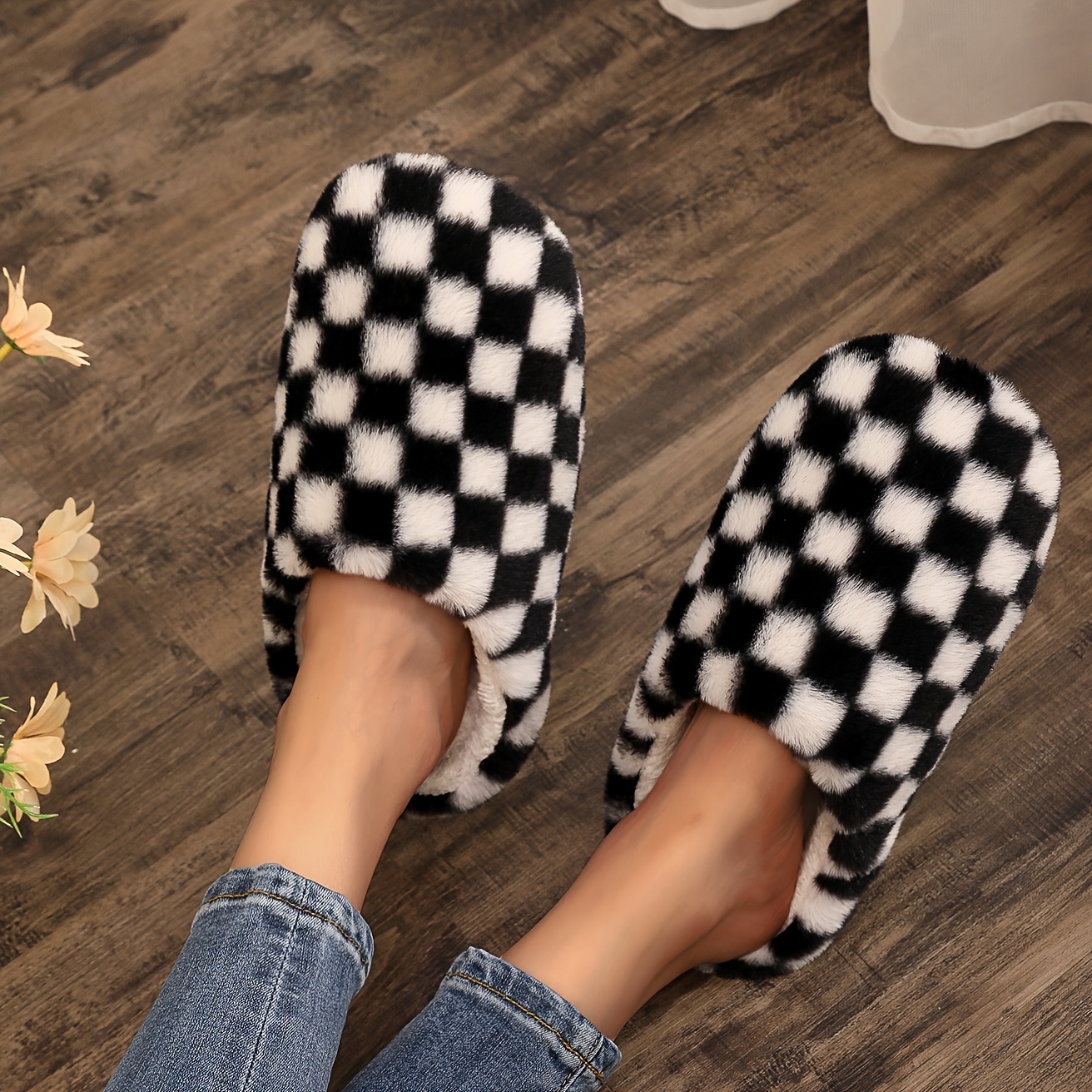 TEMU Youxin New Style Rabbit Plush Slippers, Closed-toe Indoor Home Comfortable Warm Anti-slip Slippers For , Women Shoes