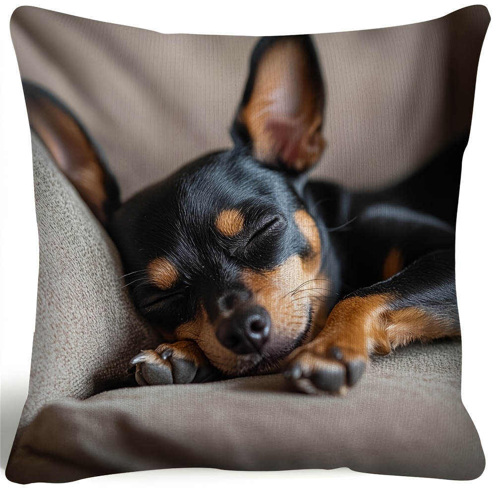 TEMU 1 de almohada mini Beagle, diseño de Chihuahua de un solo , decoración para el hogar, y dormitorio, regalo lavable a máquina para amantes de las