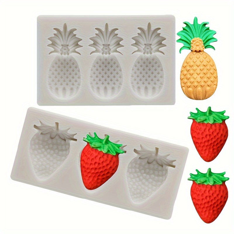 

1pc, Strawberry Pineapple Fondant Mold, 3d Silicone Mold, Candy Mold, Chocolate Mold, For Diy Cake Decorating Tool, Baking Tools, Kitchen Accessories