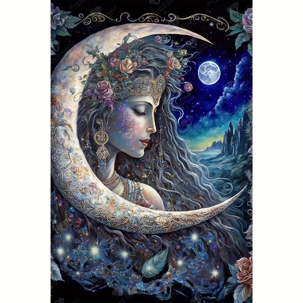 

Moon Goddess Full Drill Diy 5d Round Diamond Painting Kit, 30x40cm Canvas Art, Embroidery Cross Stitch Arts Craft For Home Wall Decor, Diamond Art Perfect For Relaxation And Home Gift